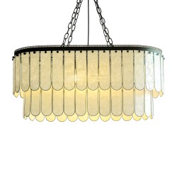 three-tiered scalloped capiz 3-light chandelier